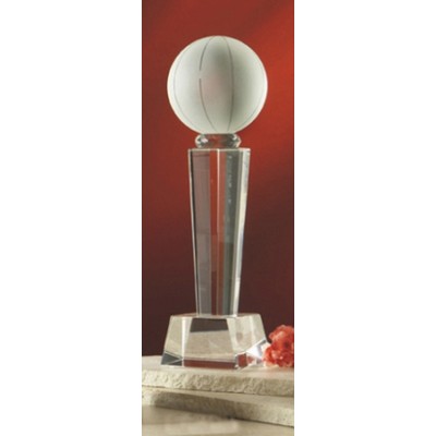 3" Crystal Basketball Tower Award