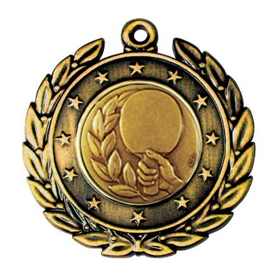 Stock Star Wreath 2" Medal- Table Tennis