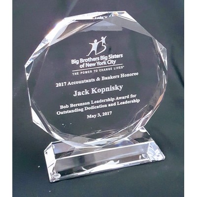 6" Round Crystal Octagon Award