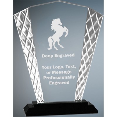8" Medium Fan Accent Glass Award