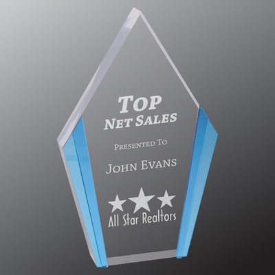 4.75" x 7.5" Blue Diamond Acrylic Award