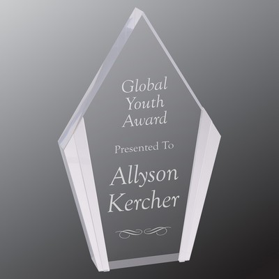 5.25" x 8.5" Silver Diamond Acrylic Award