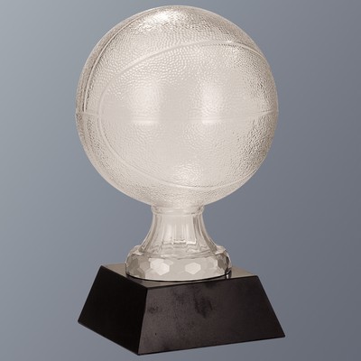 Glass Basketball with Marble Base, Small (4-1/2" x 7"H)