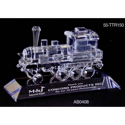 Optic Crystal Engine Train Figurine w/Base
