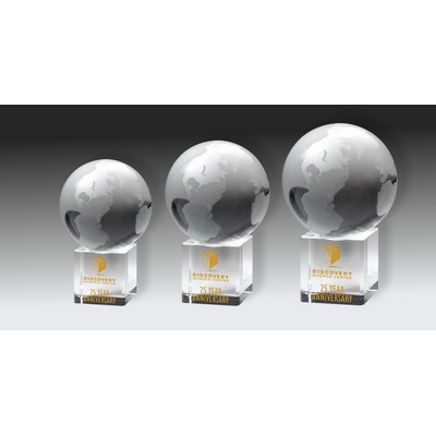 Globe on Base Optic Crystal Award (2-3/8")