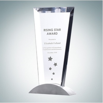 9 3/4" Triangular Vision Optical Crystal Award Plaque