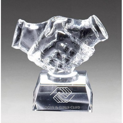 Hand Shake Optic Crystal Award