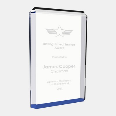 Acrylic Oblique Blue Plaque (L)