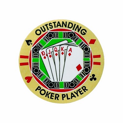 2" Outstanding Poker Player Etched Enameled Medallion Insert Disc