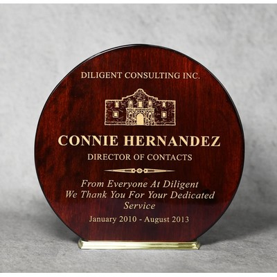 6.5" Rosewood Disk on Gold Base