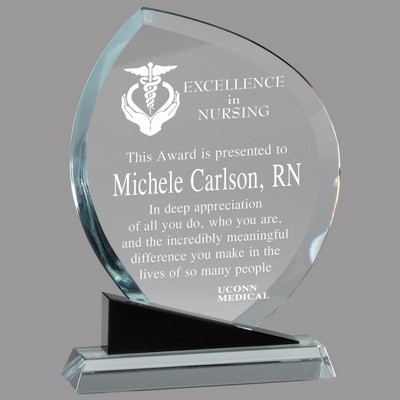 Crystal Cool Blue Lancashire Award Series, Medium (5-3/4"x 7-3/4"H)