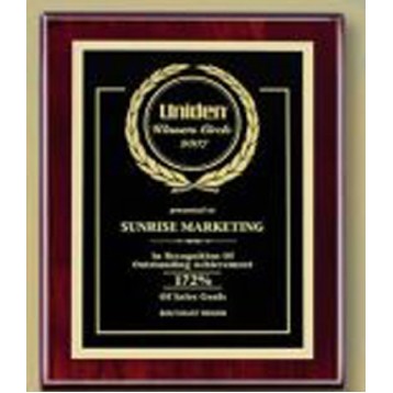 Rosewood Piano Finish Plaque with Plate (8"x10")