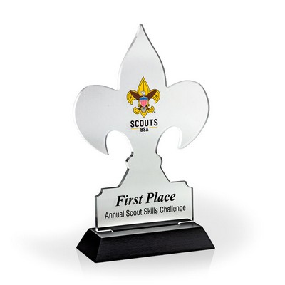 Fleur De Lis Award with Black Wood Base - UV Print