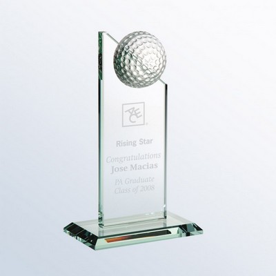 10 1/2" Jade Glass Golf Pinnacle Award
