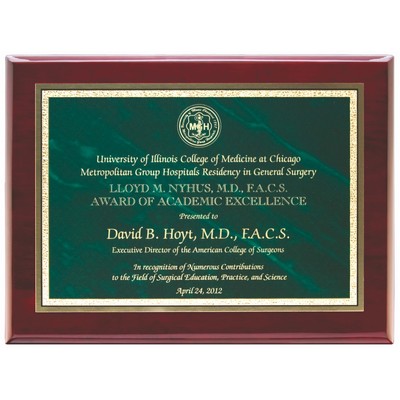 Engraved Award on a Piano Finish Plaque (7"x9")