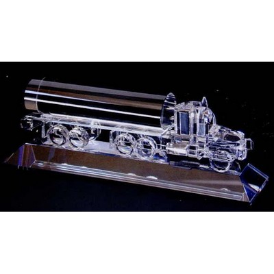 Optic Crystal Oil Truck Figurine