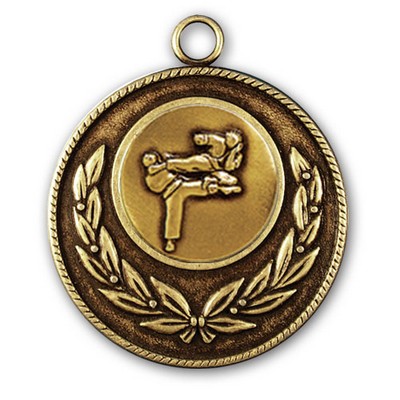 Stock Classic Wreath With Rope Edge 2" Medal- Karate