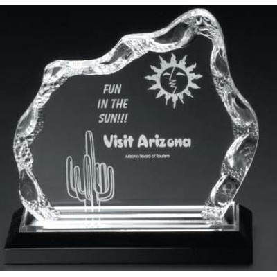 Silver Ice Glacier Award w/ Reflective Base (6 1/2"x6 3/4")