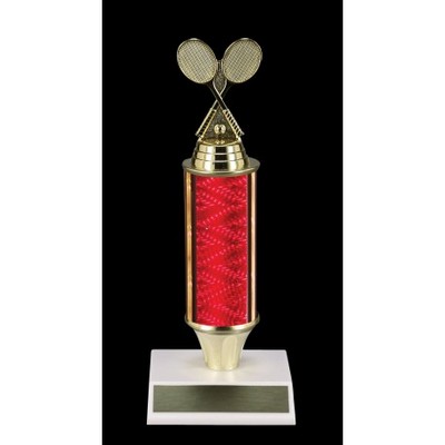 8" Red Column Economy Series Trophy w/Tennis Rackets