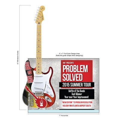 7"x5" Glass Frame Rockstar Guitar Award (10" Custom Fender® Mini Guitar)