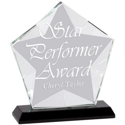 Optical Crystal Frosted Star Award (5 ½" x 6")