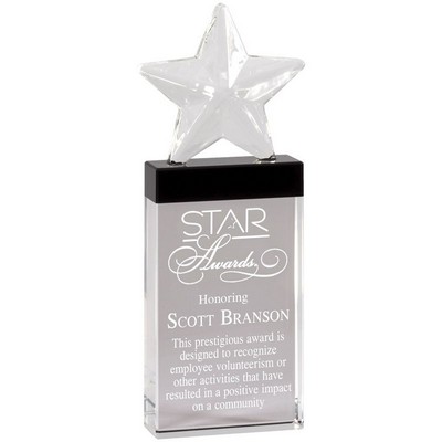 Optical Crystal Frosted Star Award (3 ¼" x 10 ¾")