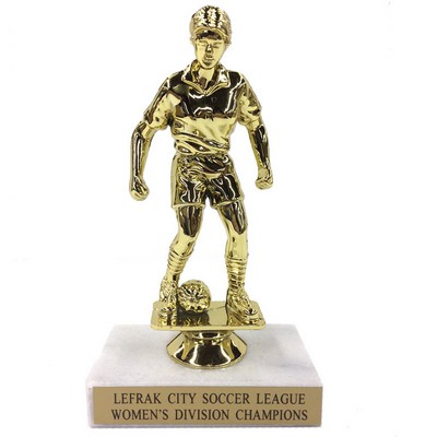 6 ½" Female Soccer Trophy w/Marble Base