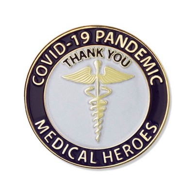 1-1/4" Medical Heroes "Thank You" Covid-19 Pandemic Lapel Pin