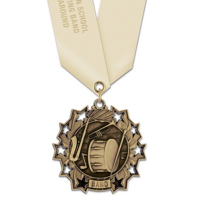 Band TS Medal w/Satin Neck Ribbon (2¼")