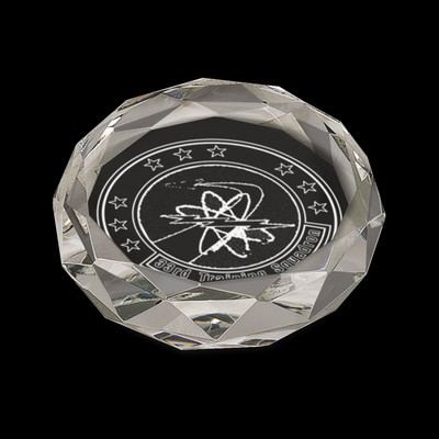 Clear Oval Crystal Paperweight (4"x2¾")
