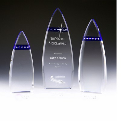 Two Tone Arrowhead Crystal Trophy and Award with Inlaid Sparkling Rhinestone
