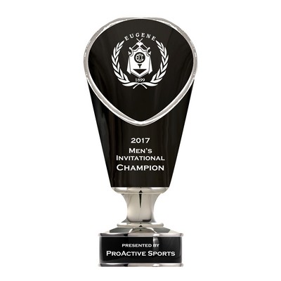 Black/Chrome Silver Alto Ceramic Trophy Cup