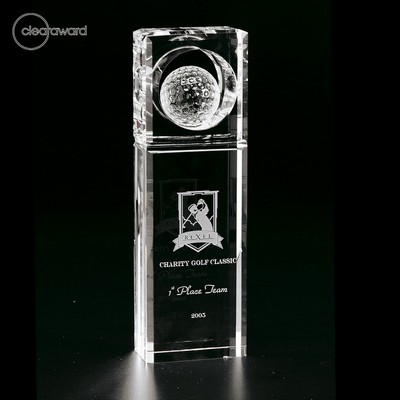 Clearaward Hole In One 7" Optical Crystal Golf Award w/ Ball