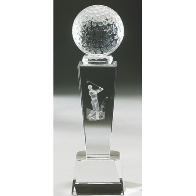 8 ½" Optical Cut Crystal Golf Award