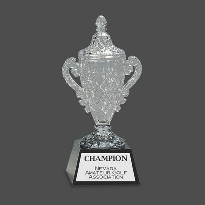 Crystal Cup Award on Black Pedestal Base (14")