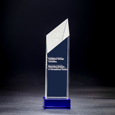 Blue Heba Tower Award (2.75"x2.75"x8")