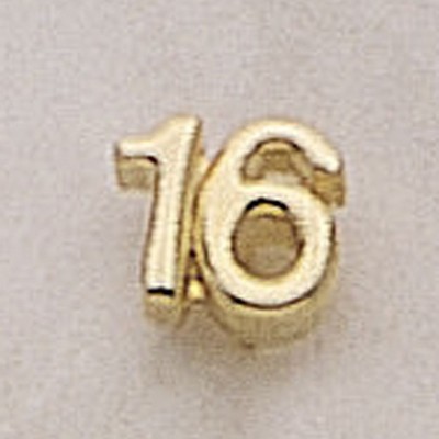 16 (numeral) Marken Design Cast Lapel Pin (3/8")