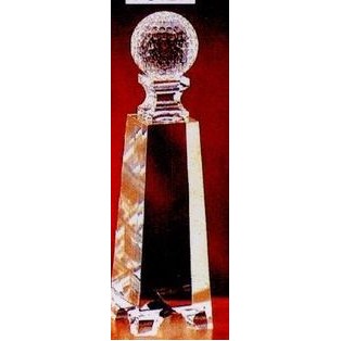 Crystal Series 2 1/2"x9" Crystal Golf On Gate Tower Award