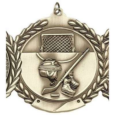 Medal, "Hockey" Die Cast - 2 3/4" Dia.