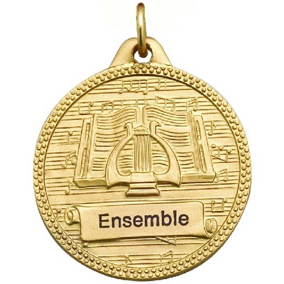 Music Lyre Medal Braided Border w/Scroll for Imprinting