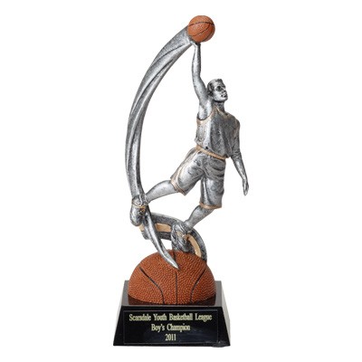 8 ¾" Basketball Trophy w/Male Figure