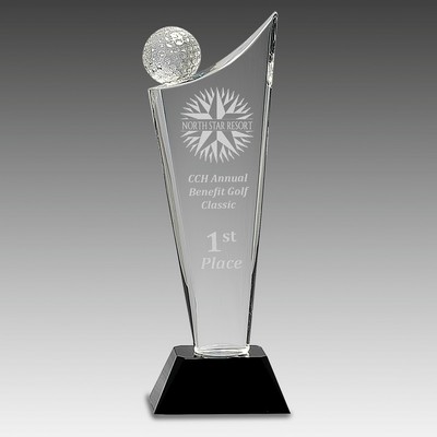 Crystal Golf Wave on Pedestal Base