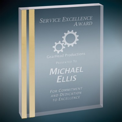 Gold Edge Rectangle Acrylic Award, 5" x 7"