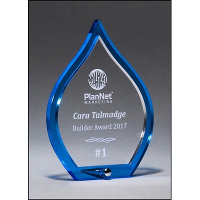 Blue Flame Acrylic Award w/Clear Pop-Out Center (5.5"x 7.25")