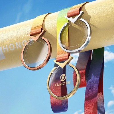 Round Man Made Crystal Aluminum Alloy Award Medals Clear Background