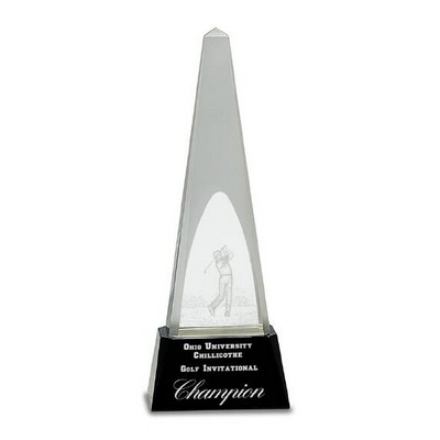 Golf Spire Crystal Award 11 1/2"H