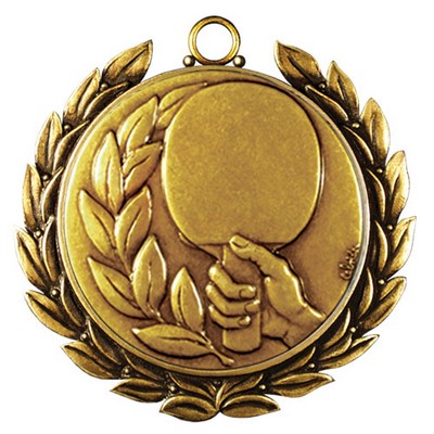 Regency Stock Medal w/ Wreath (Table Tennis) 2 3/4"