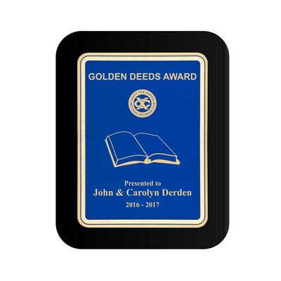 Blue Plate Black Piano-finish Plaque w/Elliptical Edge (7"x9")