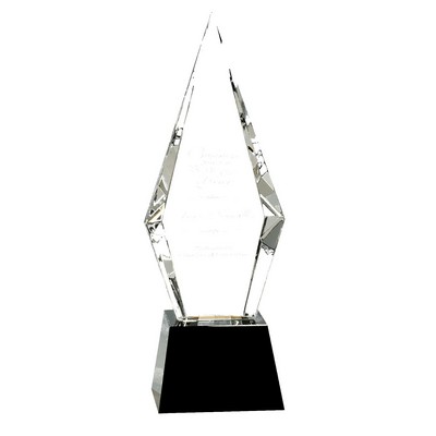 Diamond Faceted Crystal Awards w/ Pedestal Base (11")