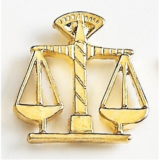 Scales of Justice Marken Design Quick Ship Cast Lapel Pin (Up to 3/4")